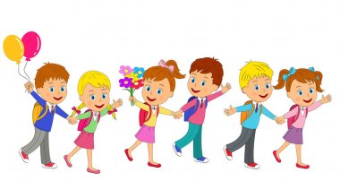 Çocuklar okuldan için gidiyoruz