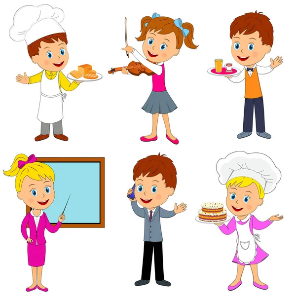 Professions collection for kids,illustration,vector — Stock Vector