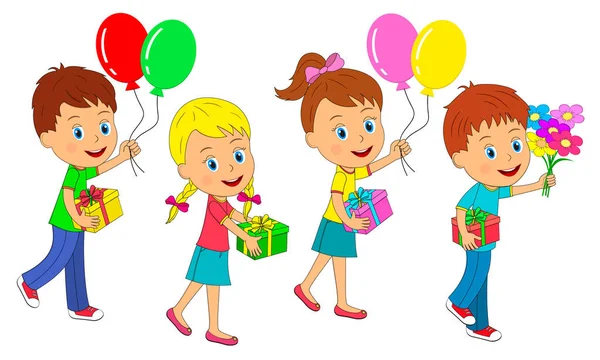 hediye ve balon ile kız ve erkek gitmek