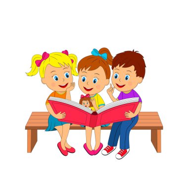 kız ve oğlan bir kitap okuma