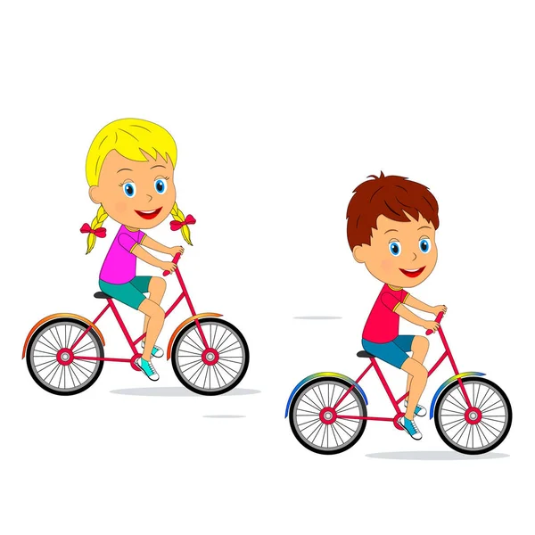 Děti jezdit na kole — Stockový vektor