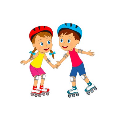 erkek ve kız paten üzerinde