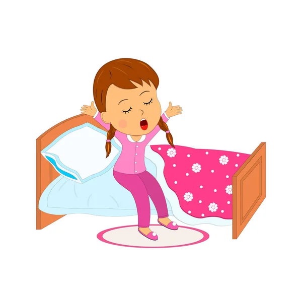 Niña despierta. — Vector de stock