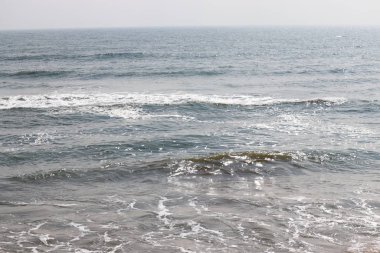 Plaj arka plan - güzel kum ve deniz ve güneş ışığı