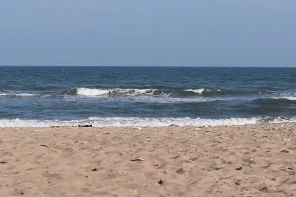 Brilhante tiro De praia ou mar, céu e praia, praias da Índia — Fotografia de Stock