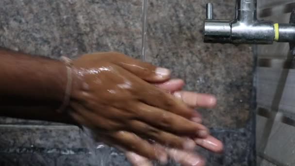 Perfect Hand Washing Any Shop Prevention Danger Coronavirus — Stock Video