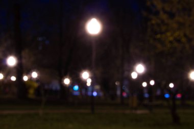 Bulanık, bokeh, arkaplan, şehir görünümü