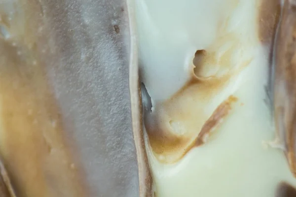 Textura de la pasta de nueces de leche, tiro de cerca . — Foto de Stock