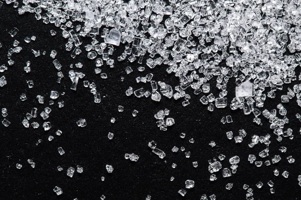 Sugar crystals in enlarged form on a black background — 스톡 사진