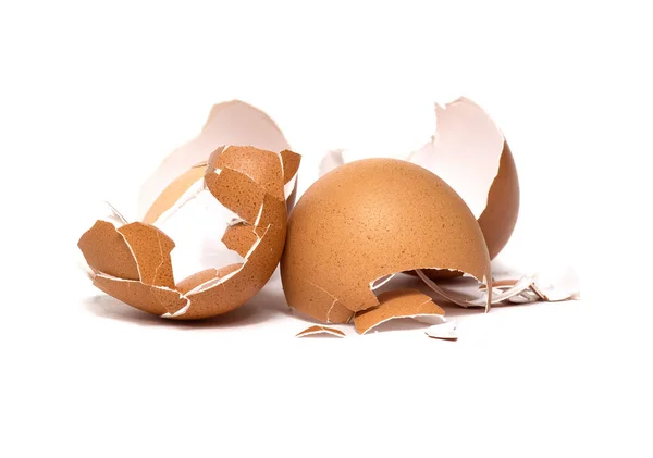 Een Kleine Stapel Eierschalen Geïsoleerd Een Witte Achtergrond — Stockfoto
