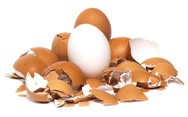 Huevos Pollo Frescos Aislados Sobre Fondo Blanco Los Huevos Como — Foto de Stock