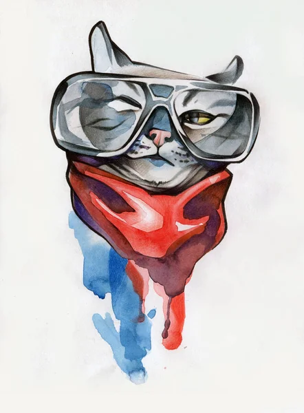 Cabeça de gatos pintada Fotografias De Stock Royalty-Free