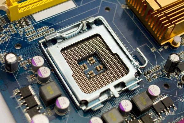 Processor socket op moederbord — Stockfoto