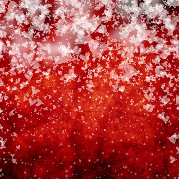 Valentine καρδιές, λευκό φόντο στο κόκκινο — Φωτογραφία Αρχείου