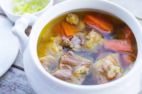 Sup dengan daging babi — Stok Foto