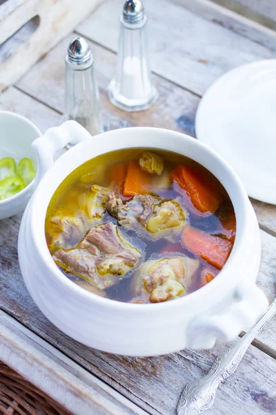 Soup with pork — Stock Photo, Image