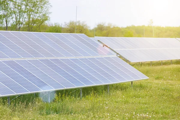 Solpanel Solkraftverk Utomhus — Stockfoto