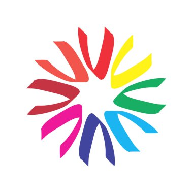 Renkli soyut çember logo vektör şablonu. Beyaz arkaplanda izole