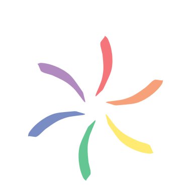 Beyaz arkaplanda soyut renkli bir logo izole edilmiş. Web simgesi vektör illüstrasyonu. varyasyonları, toplumu, birliği, farklılıkları ve arkadaşlığı göstermek için tasarlandı. iş veya diğer faaliyetler için uygun