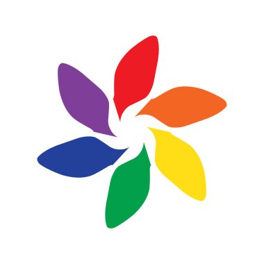 Beyaz arkaplanda soyut renkli bir logo izole edilmiş. Web simgesi vektör illüstrasyonu. varyasyonları, toplumu, birliği, farklılıkları ve arkadaşlığı göstermek için tasarlandı. iş veya diğer faaliyetler için uygun