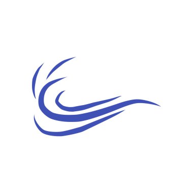 Mavi dalga ya da su sıçraması logo vektör çizimi. düz dizayn.