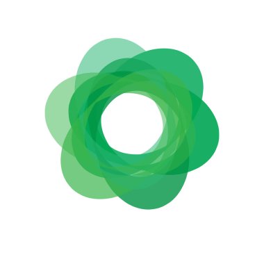 soyut yeşil çiçek vektör logosu illüstrasyonu