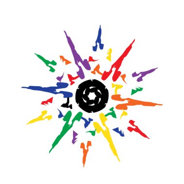 Yeni yıl için havai fişek gösterimi. Mutlu ve eğlenceli. çoklu renk ile dizayn edilmiş