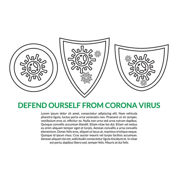 Corona Virus Propagación Global Defendernos Del Virus Corona También Concepto — Vector de stock