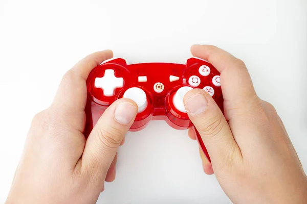 A Person using a generic video game control remote — ストック写真