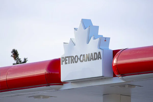 Calgary, Alberta. Canada. Jan 6, 2020. A close up of a Pero Canada Sign. Petro-Canada completes electric highway. Illustrative — Stock Photo, Image