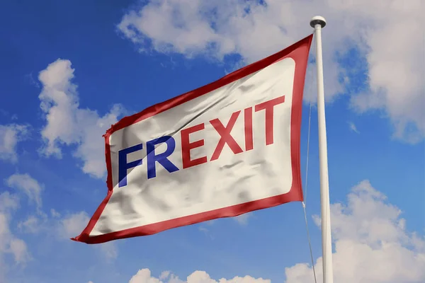 Frexit-Flagge Symbol des hypothetischen französischen Austritts aus der Europäischen Union — Stockfoto