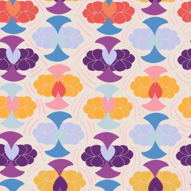 Geometrik soyut çiçek şekilli ışık kusursuz desensiz arkaplan tasarımı.