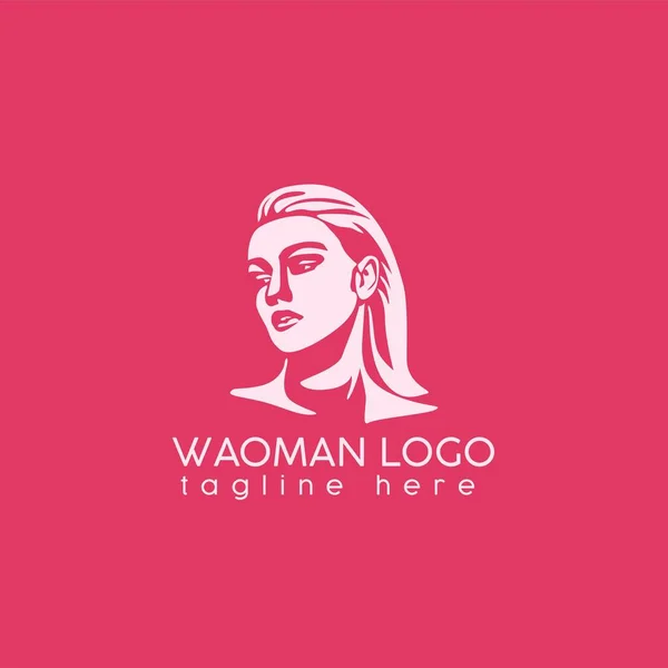 Mujer Logo Sombra Luz — Vector de stock