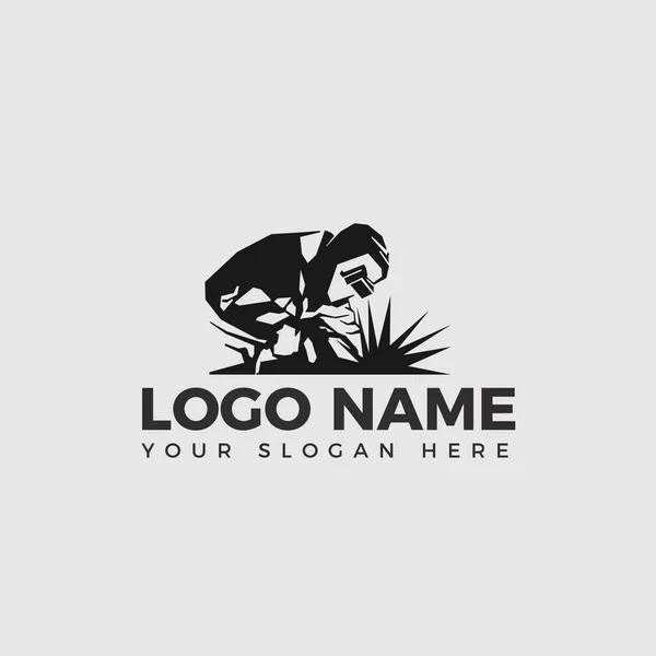 Welding Logo Isolat Λευκό Φόντο Welder Logo — Διανυσματικό Αρχείο
