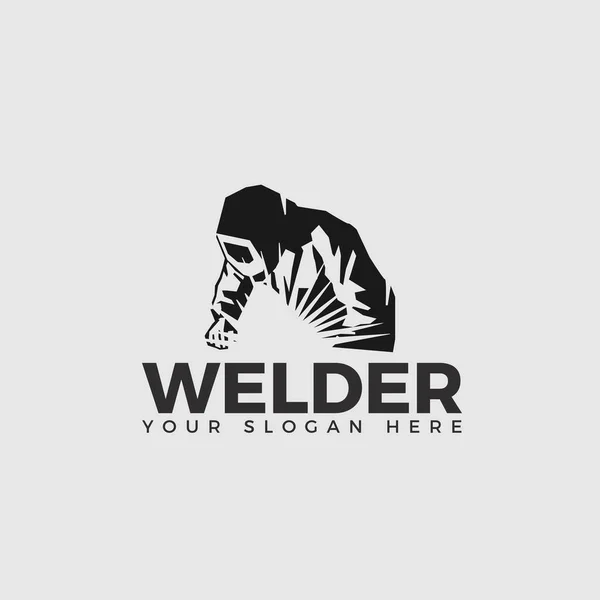 欢迎与白色背景隔离的Logo Welder Logo — 图库矢量图片