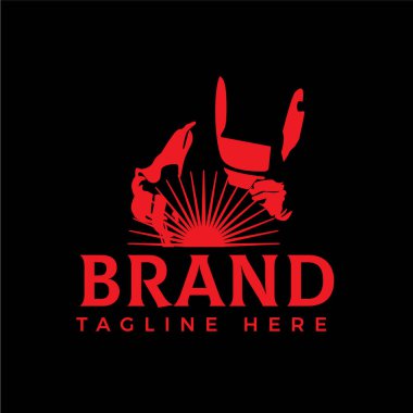 LOGO kaynakçı silueti basit ve modern tasarım tarzında miğferle çalışıyor