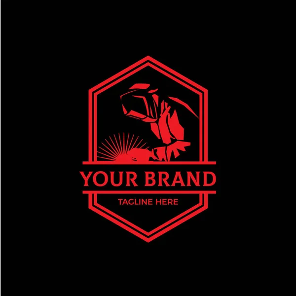 Kaynak Şirketi Logo Tasarımı Klasik Logo — Stok Vektör