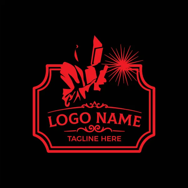 Projeto Logotipo Emblema Empresa Solda Logotipo Vintage —  Vetores de Stock