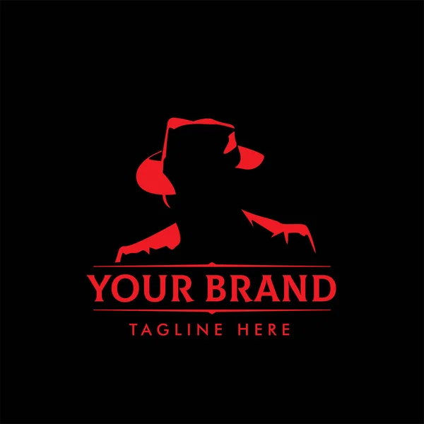 Logo Sembolleri Soyut Siluet Şapkalı Adamlar Etiketler Logolar Rozetler Için — Stok Vektör