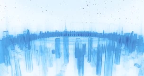 Abstraktní Vykreslení Pozadí Města Digitální Matice Futuristické Město Koncepcí Velkých — Stock video