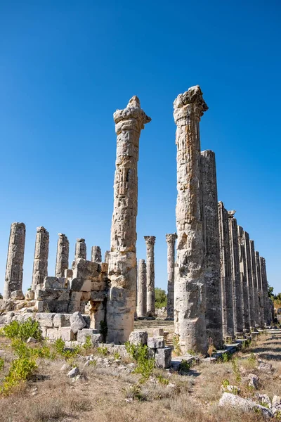 Con Cielo Blu Colonne Marmo Del Tempio Tyche Dea Della — Foto Stock