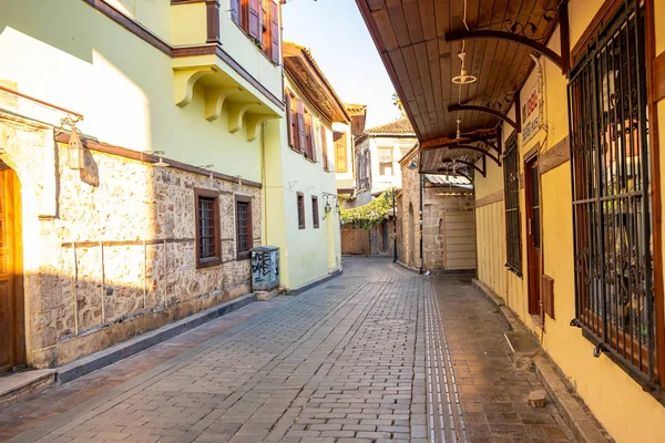 Kaleici Antalya Turquia Setembro 2019 Rua Velha Casas Antigas Distrito — Fotografia de Stock