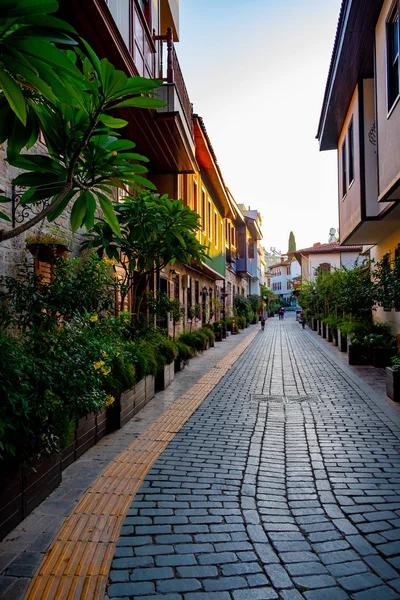 Kaleici Antalya Truthahn September 2019 Alte Straße Und Alte Häuser — Stockfoto