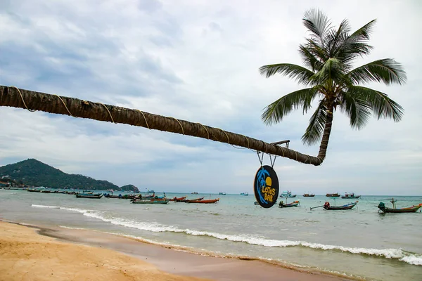 Koh Tao Tajlandia Styczeń 2019 Widok Plaży Burzy Tropikalnej Pabuk — Zdjęcie stockowe