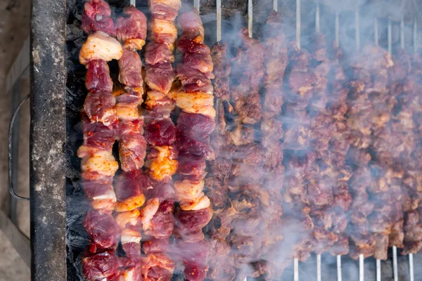 Barbecued Baranina Shish Kebab Turecki Znany Jako Mangal Kebab — Zdjęcie stockowe