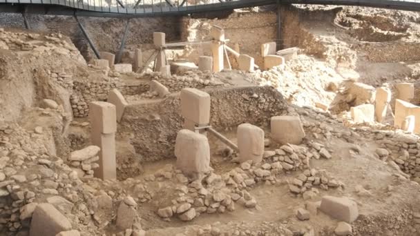 Oude Site Van Gobekli Tepe Sanliurfa Turkije Gbeklitepe Oudste Tempel — Stockvideo