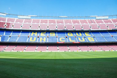 İspanya, Barselona Temmuz 2013: Nou Kampı 'ndaki Fc Barcelona stadyumunun manzarası 