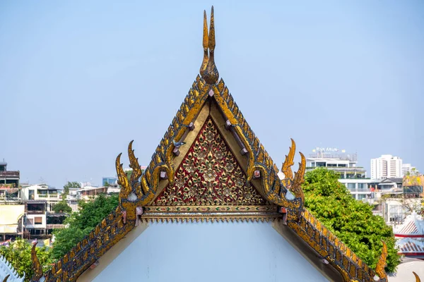 Arquitetura Tailandesa Clássica Templo Wat Arun Bangkok Tailândia Telhado Estilo — Fotografia de Stock