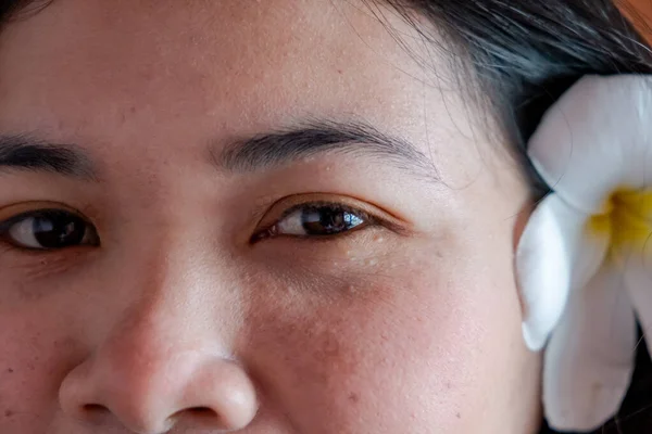 Close up of thai lady eyes