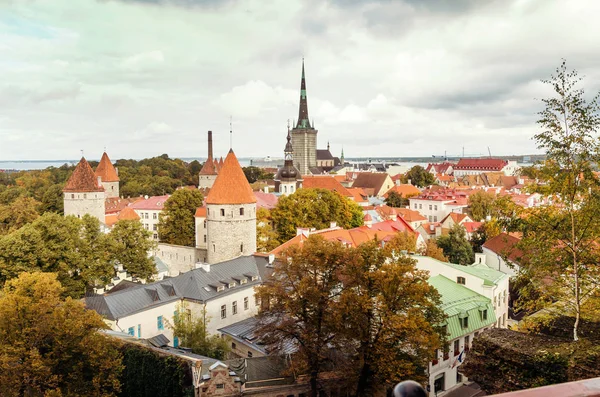 Gyönyörű Régi Város Tallinn Katedrális Erőd Vörös Tetők — Stock Fotó